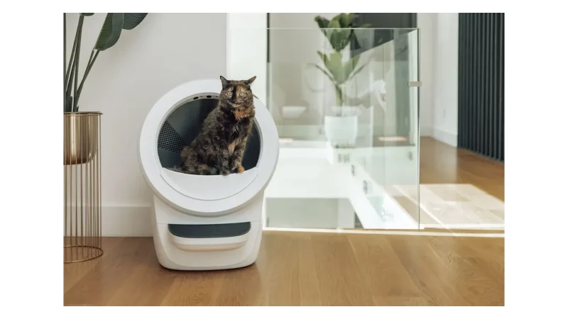 Litter-Robot 4 blanc installé dans un intérieur